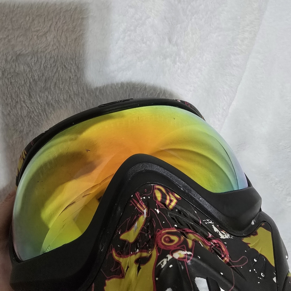 V-Force Grill Paintball Mask Orange Yellow Black With Normal Wear Used - Picture 11 of 16